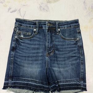 Judy Blue Mid-Rise Dark Blue Denim Cutoff Shorts size Small